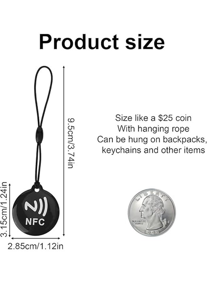 5pcs NFC Tags, Programmable Blank Cards Waterproof Ntag 215 Keychain Works with All NFC-Enabled Phones & Devices - Image 2